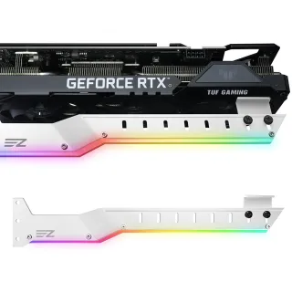 【EZDIY-FAB】新ARGB顯卡支撐支架 GPU顯卡支架 帶5V 3pin LED 鋁製顯示卡支架 黑/白色(顯卡支架)