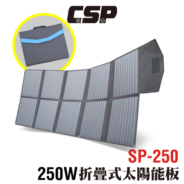 【CSP】摺疊式250W太陽能板(2年保固 戶外休閒 露營 登山 旅遊 釣魚 SP-250 樓頂 小木屋)