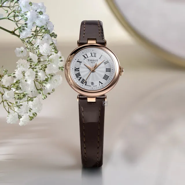【TISSOT 天梭】Bellissima 浪漫邂逅羅馬時尚腕錶  女錶 情人節 禮物(T1260103601300/皮帶錶 )