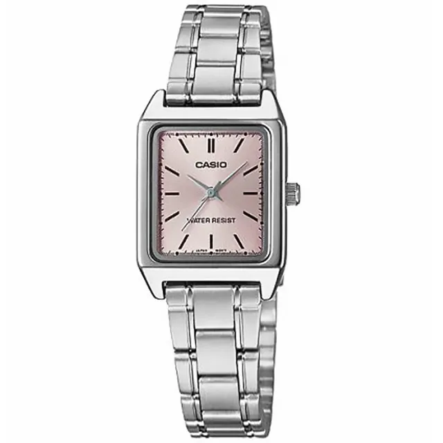 【CASIO 卡西歐】簡約優雅 時尚方形 不鏽鋼手錶 粉色 22mm(LTP-V007D-4E)