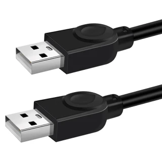 【LineQ】USB2.0公對公銅芯傳輸線對拷線延長線-5m