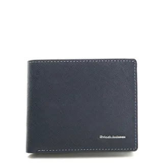 【金安德森】引領風潮 左右翻固定頁短夾(深藍)