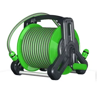 【匠藝家居】42.5米 水管車 高壓水槍 洗車機(雙向接頭收納+多功能灑水槍+快速收納排水/水管架掛壁式支架)