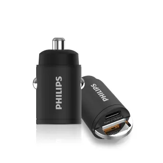 【Philips 飛利浦】30W PD+QC USB/Type-C 迷你車充(DLP3520C)