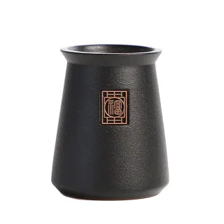 【PUSH!】PUSH!品茗喝茶具六君子收納罐收納桶筆筒茶筒茶道泡茶工具(茶筒單筒1入T19黑色)
