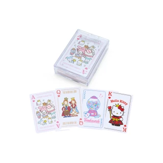 【SANRIO 三麗鷗】復古馬戲團系列 撲克牌造型便條紙 綜合角色A 附收納盒(文具雜貨)