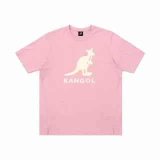 【KANGOL】短袖 短T 粉桃紅 大LOGO 圓領 袋鼠 中性(6225102344)