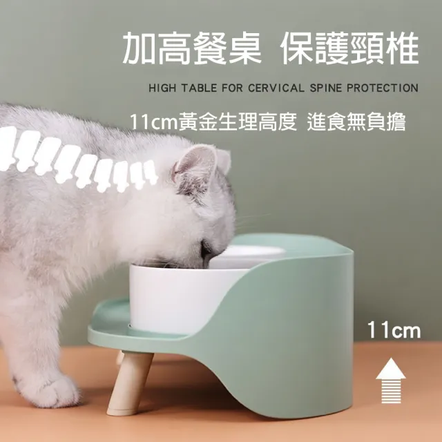 【bebehome】寵物陶瓷雙碗組合(防打翻陶瓷貓碗狗碗/高腳碗架)