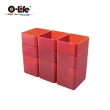 【O-Life】堆疊式整理收納盒-9入組-B-017(辦公用品 收納盒 收納櫃 抽屜櫃)