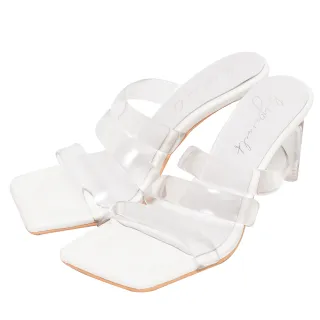 【Ann’S】ANNSTAR YOYO聯名款-走在時代廣場紐約風透明涼鞋-7cm(白)