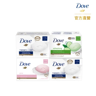 【Dove 多芬】香皂潔膚塊90g-4入(滋養柔嫩/清爽水嫩潔/漾粉水嫩)