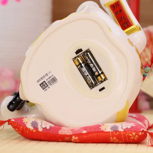 【金石工坊】招財好運到搖手貓(高26CM/ 招財貓/招財擺飾/招財貓擺飾/搖手招財貓/台灣招財貓)