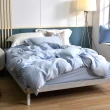 【Simple Living】長效涼感天絲福爾摩沙拼接被套床包組-淺藍x白(加大)