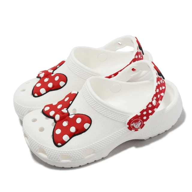CrocsCrocs 童鞋 Disney Minnie Mouse Cls Clg K 涼拖鞋 大童 白 紅 米妮 卡駱馳(208711119)
