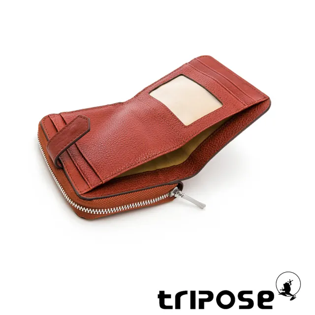 【tripose】TRANS進口牛皮短夾(咖啡色)