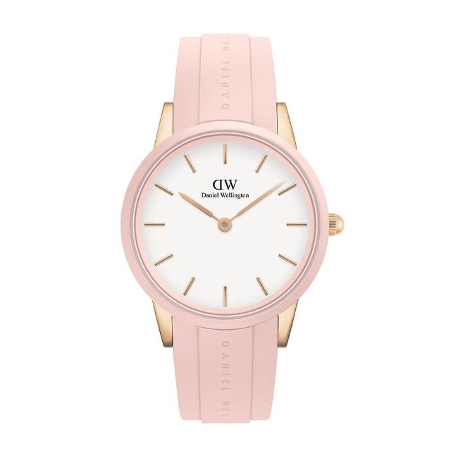 【Daniel Wellington】DW 手錶  Iconic Motion32mm 限量浪漫粉膠腕錶-玫瑰金框(DW00100532)
