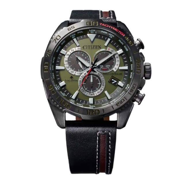 【CITIZEN 星辰】PROSMASTER 重機三眼計時電波光動能男錶/44.6mm(CB5037-17X)