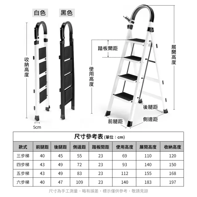 【收納部屋】安全扶手多功能三步折疊梯(工作梯 人字梯 工具梯 梯子)