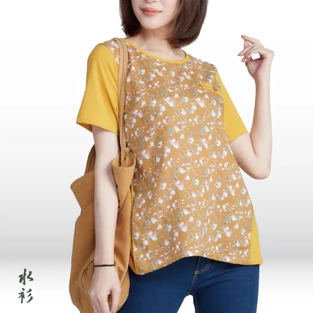 【水衫】柔棉印花拼接造型款上衣5件(K03-05)