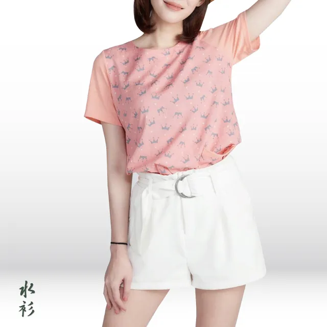 【水衫】柔棉印花拼接造型款上衣5件(K03-05)