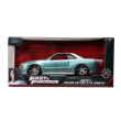 【JADA】玩命關頭 1:24合金車- 2002NissanSkylineGTRR34-MetallicBlueGreen