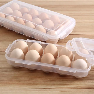 【好物良品】2入_10格款透明可堆疊保鮮雞蛋收納盒(戶外野炊露營雞蛋盒 雞蛋托 雞蛋格 食物保鮮盒)