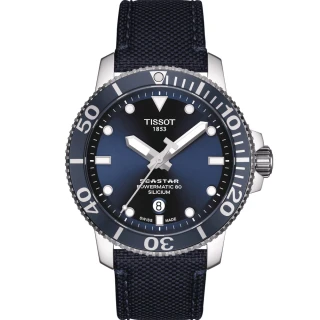 【TISSOT 天梭 官方授權】Seastar 海星系列 矽游絲 300米潛水機械錶 手錶 母親節 禮物(T1204071704101)