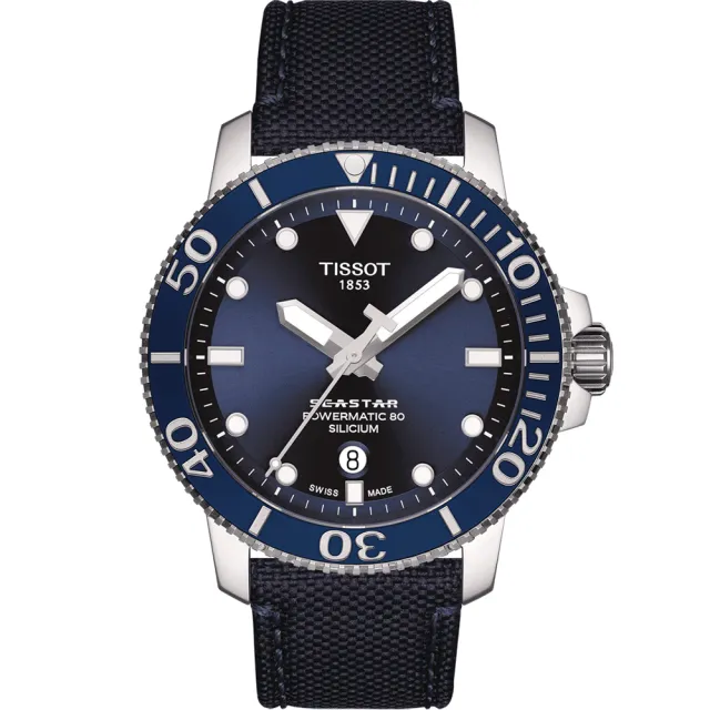 【TISSOT 天梭 官方授權】Seastar 海星系列 矽游絲 300米潛水機械錶 手錶 職場新鮮人 禮物(T1204071704101)