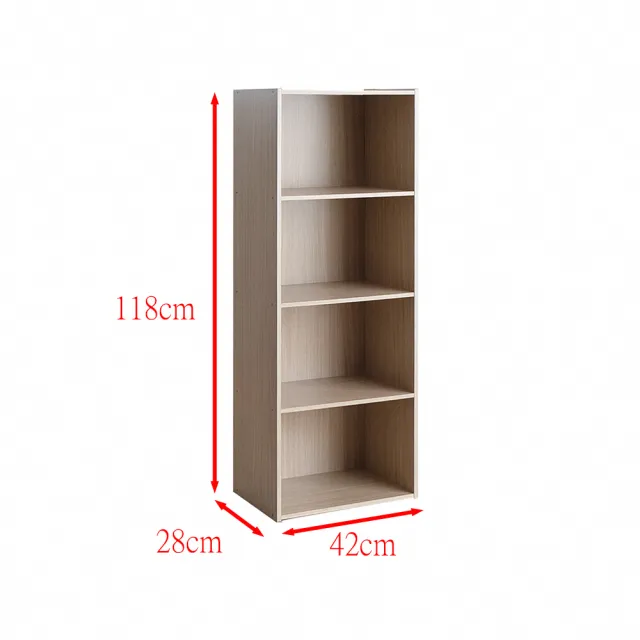 【固得家俬】日式 白橡色 四層櫃 收納櫃 書櫃 層板櫃(四空櫃)