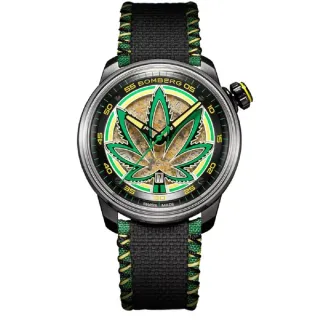 【BOMBERG】BB-01 大麻葉圖騰-迷幻黑限量機械錶/43mm(CT43APBA.30-2.11)