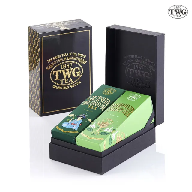 【TWG Tea】時尚茶罐雙入禮盒組  摩洛哥薄荷綠茶100g+蝴蝶夫人之茶100g(綠茶)