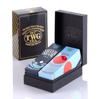 【TWG Tea】時尚茶罐雙入禮盒組 乘風高翔100g+銀月綠茶100g 中秋禮盒(南非國寶茶+綠茶)