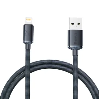 【BASEUS】倍思2.4A晶耀系列USB to Lightning 1.2M布藝編織快充傳輸充電線(iPhone/iPad適用)