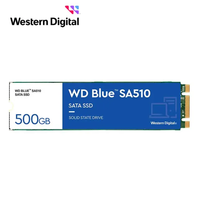 【WD 威騰】藍標 SA510 500GB M.2 2280 SATA SSD(讀：560MB/s 寫：530MB/s)