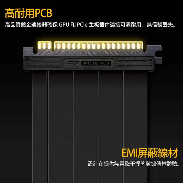 【EZDIY-FAB】PCIE Gen4 16x材質柔軟 超高速 4.0單排延長排線-30cm 180度(4.0顯卡延長線)