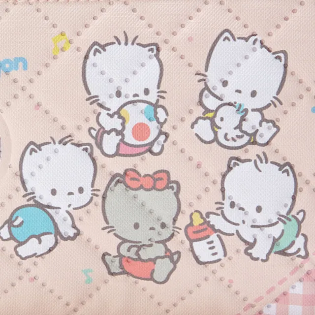 【SANRIO 三麗鷗】復古菱格紋拉鍊筆袋 貓貓家族 玩耍時光(文具雜貨)