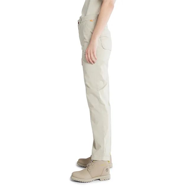 【Timberland】女款米白色修身直筒長褲(A5WXHCY2)