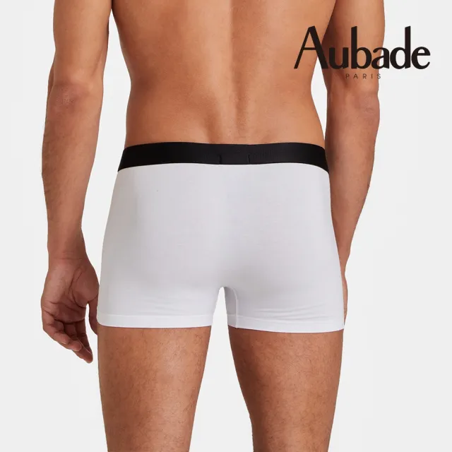 【Aubade】二件組長版頂級莫代爾棉 彈性四角男褲 平口褲(黑白-2212)