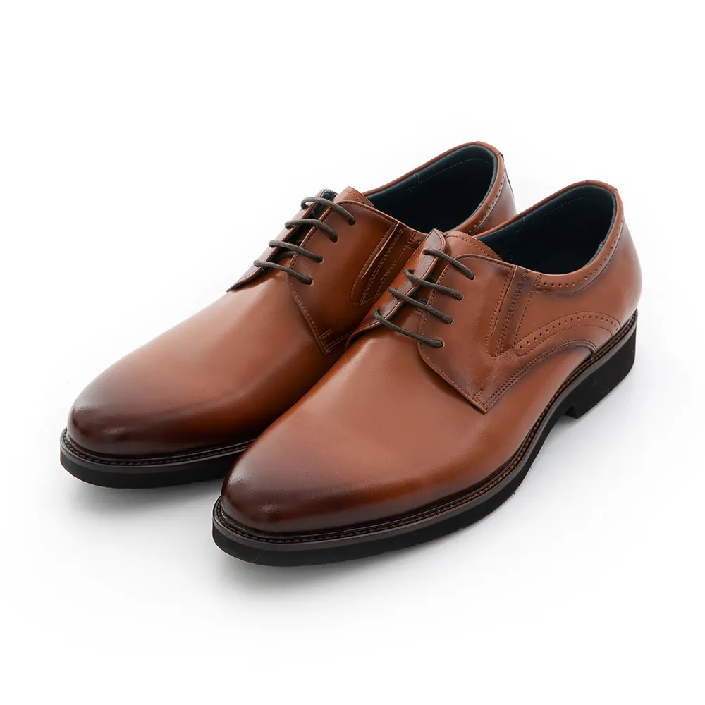 【bac】超輕量系列 自信綁帶輕量真皮紳士鞋(棕色)