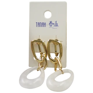【TANAH】復古時尚橢圓形耳針耳環(DE002)