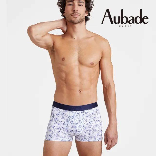 【Aubade】長版頂級莫代爾棉 彈性四角男褲 平口褲(花語-2211)
