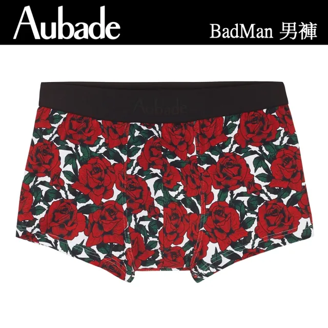【Aubade】短版頂級莫代爾棉 彈性四角男褲 平口褲(玫瑰-2213)