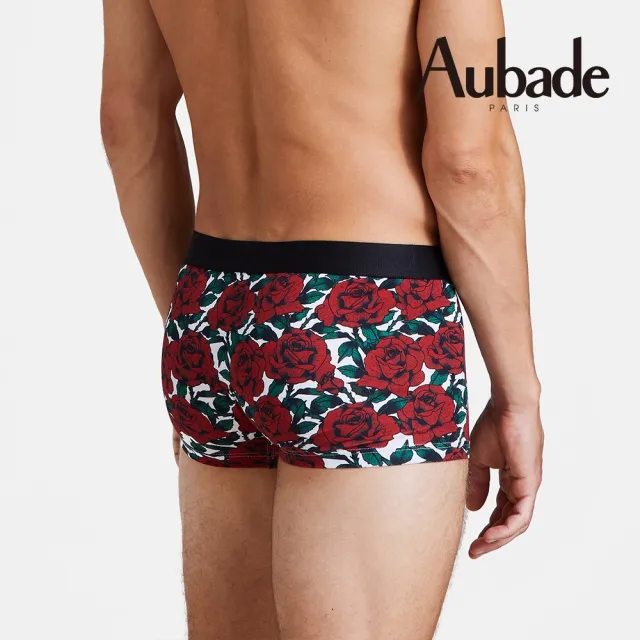 【Aubade】短版頂級莫代爾棉 彈性四角男褲 平口褲(玫瑰-2213)