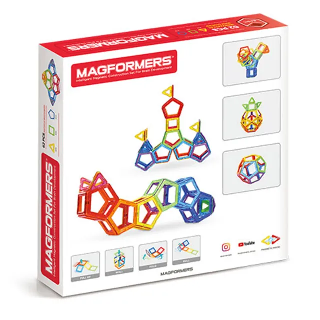 【Magformers】磁性建構片-62片裝(贈迷你車Plus+摩天輪架Plus)