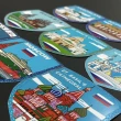 【A-ONE 匯旺】《炫彩系列》俄羅斯 一套9張 金銀五彩蔥貼紙 專業設計行李箱貼紙 防水貼紙 筆電貼紙