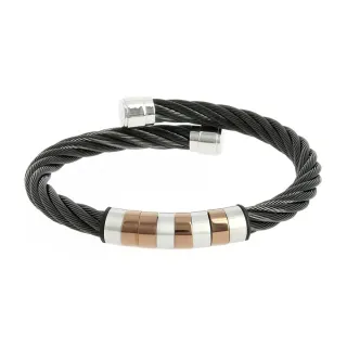 【CHARRIOL 夏利豪】CELTIC系列 幾何設計編織鋼索手環 送禮 禮物 推薦(04-301-1250-2)