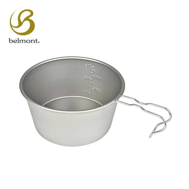 【Belmont】鈦製深型雪拉杯_600ml BM-344(附刻度露營杯 日製戶外輕量純鈦碗 登山雪拉碗)