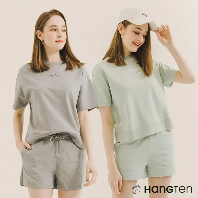 【Hang Ten】女裝-100%純棉毛巾布刺繡休閒洋裝(多款選)