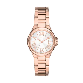 【Michael Kors 官方直營】Camille 都會簡約仕女錶 玫瑰金不鏽鋼鍊帶 手錶 33MM MK7256