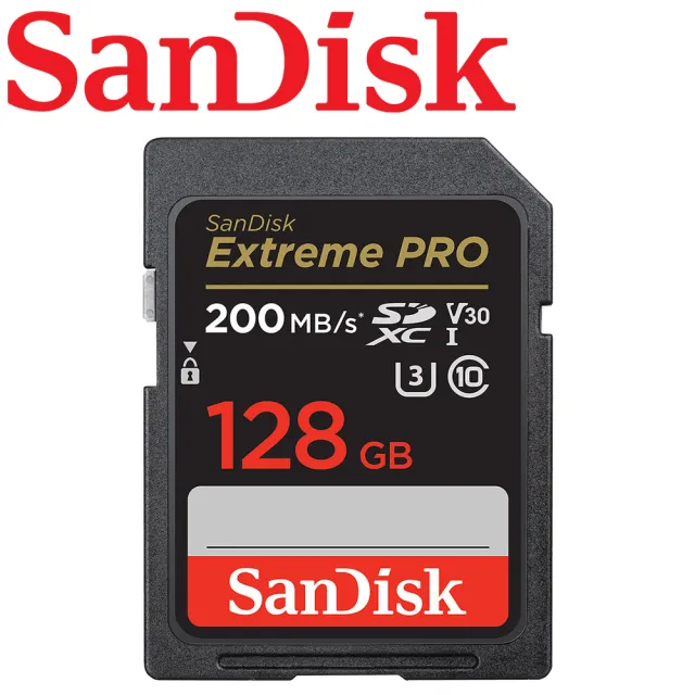 【SanDisk 晟碟】128GB 200MB/s Extreme Pro SDXC SD UHS-I V30 U3 記憶卡(平輸)